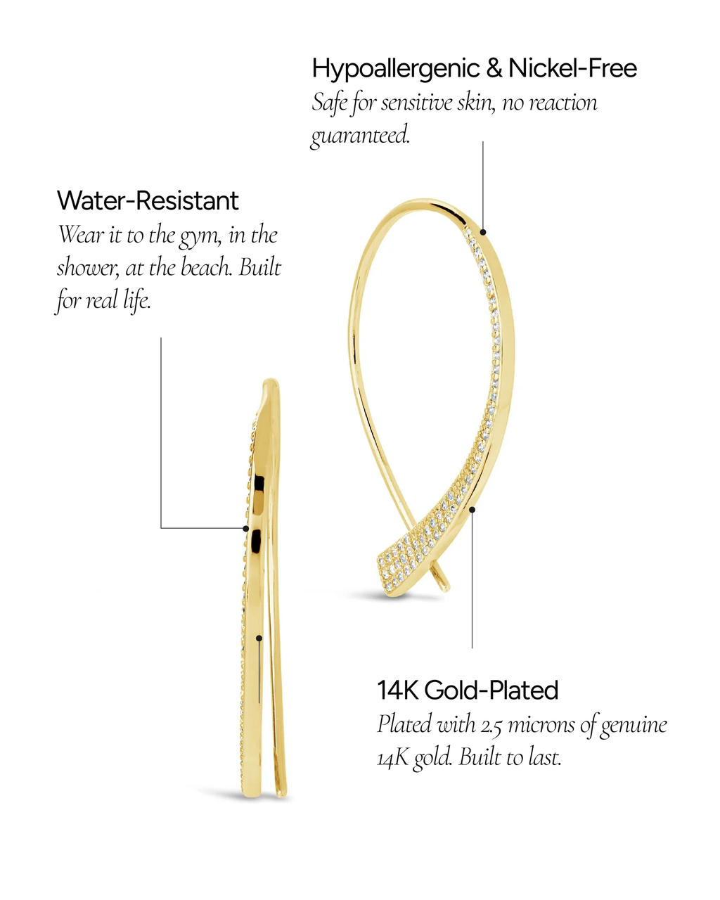 Carlotta CZ Threader Earrings