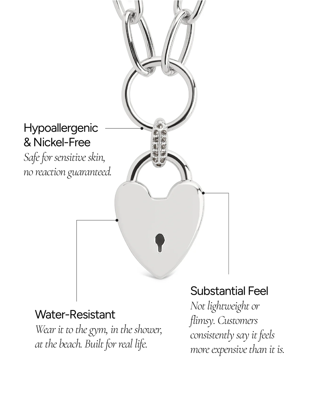 Mirren Heart Padlock Necklace