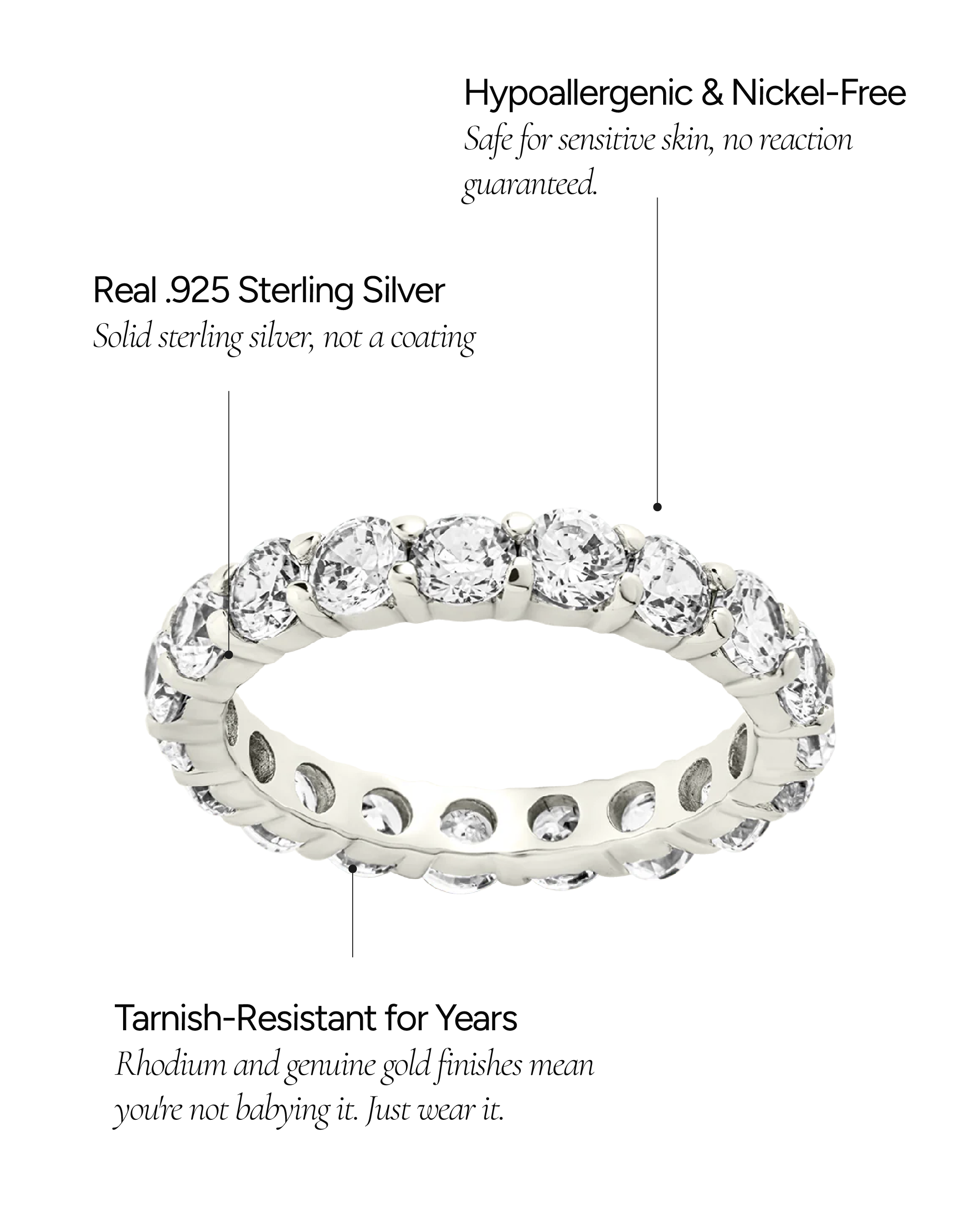 Sterling Silver Gracie CZ Eternity Ring