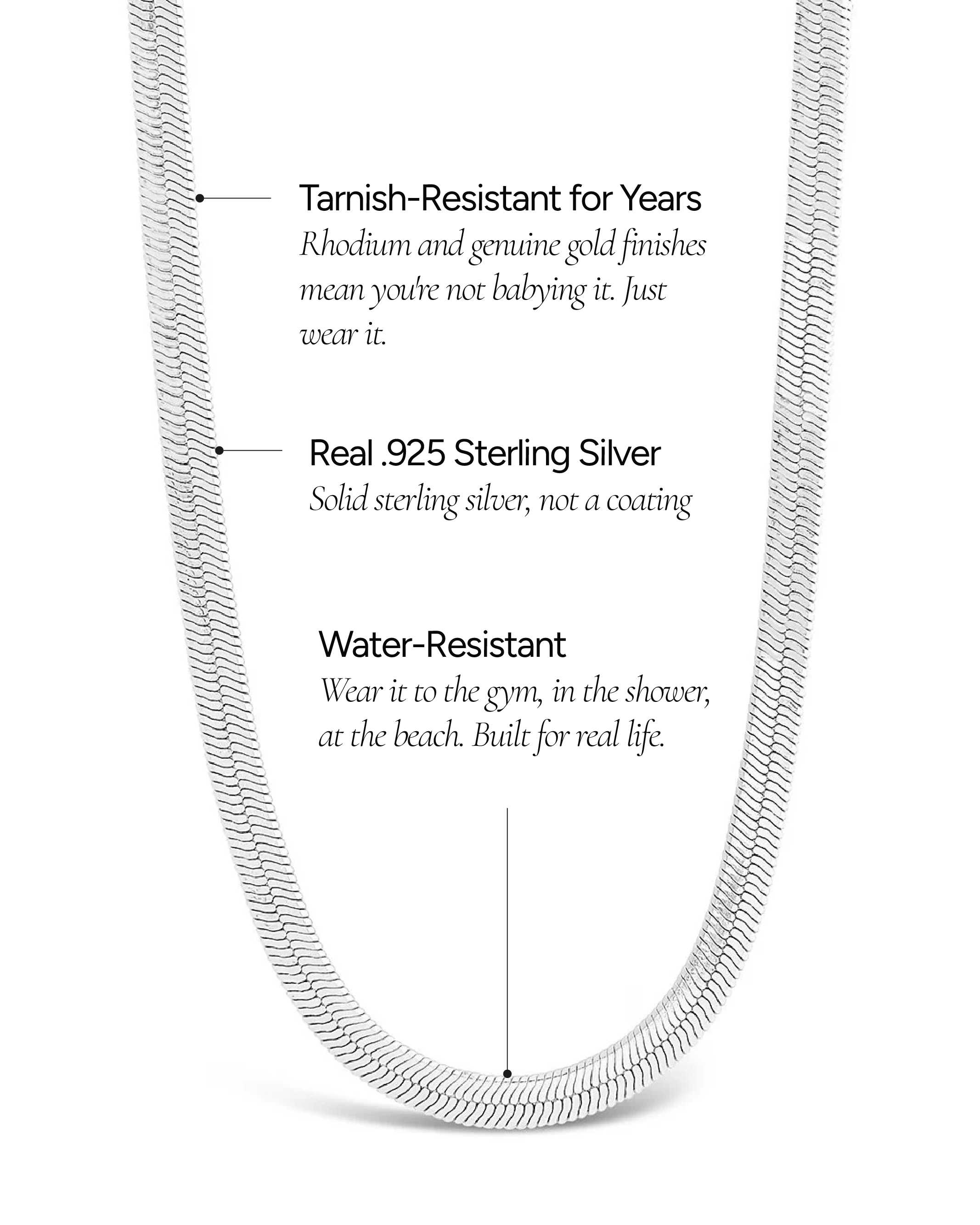 Sterling Silver Herringbone Chain