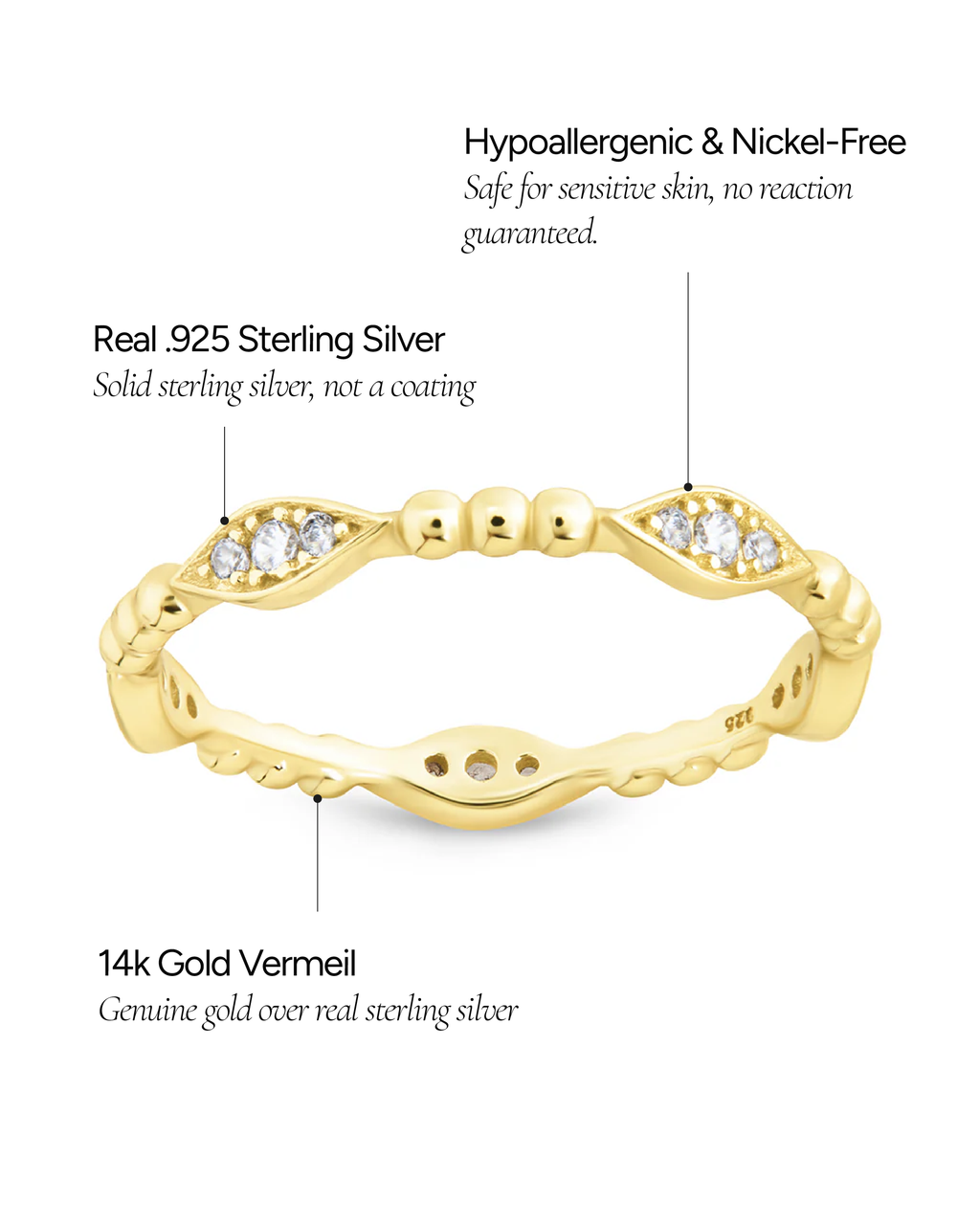 Sterling Silver Lydia CZ Bubble Ring
