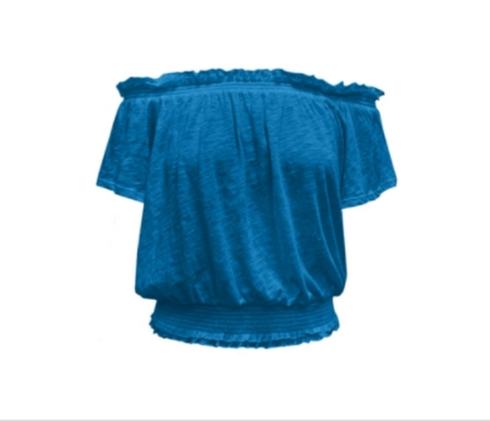 Inc International Concepts Cotton Smocked Peasant Top, Size XL