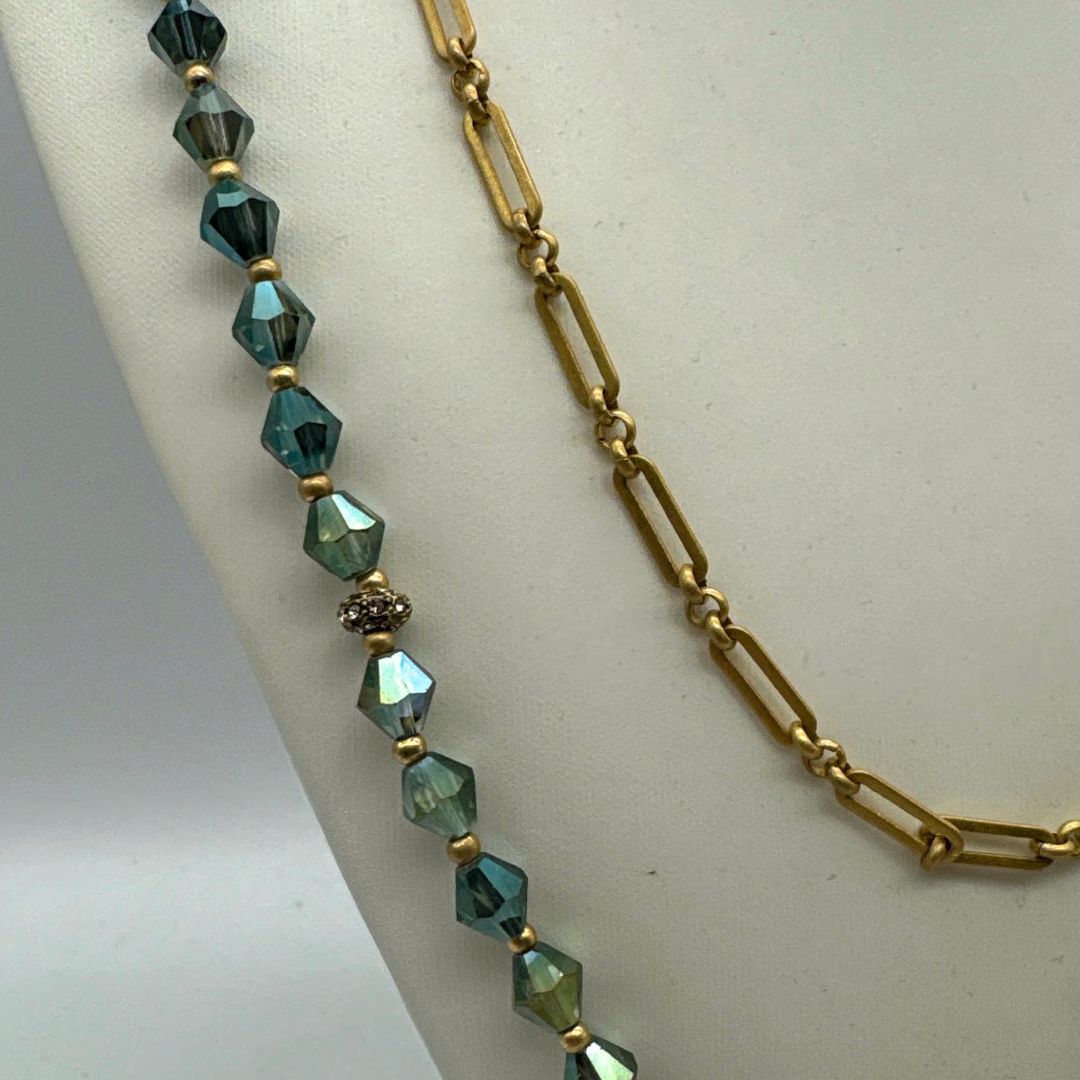 Lonna & Lilly Gold-Tone Two-Row Beaded Long 34in Necklace