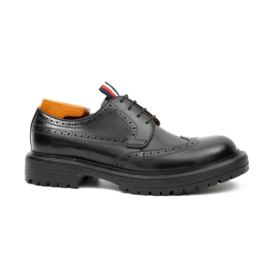 Premium Men's Classic Derby Brogue Shoes Black