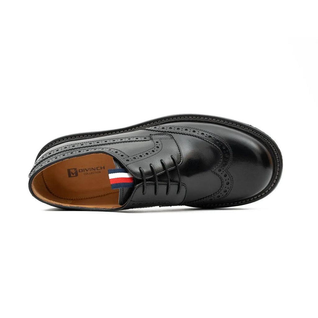 Premium Men's Classic Derby Brogue Shoes Black