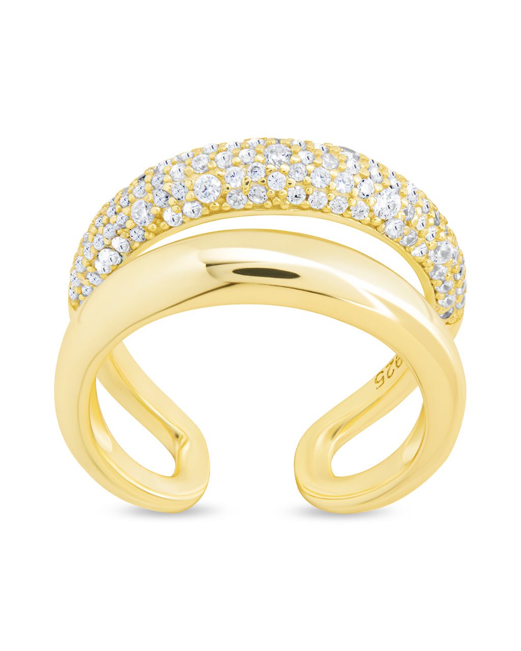 Sterling Silver Maisey CZ Studded Open Ring