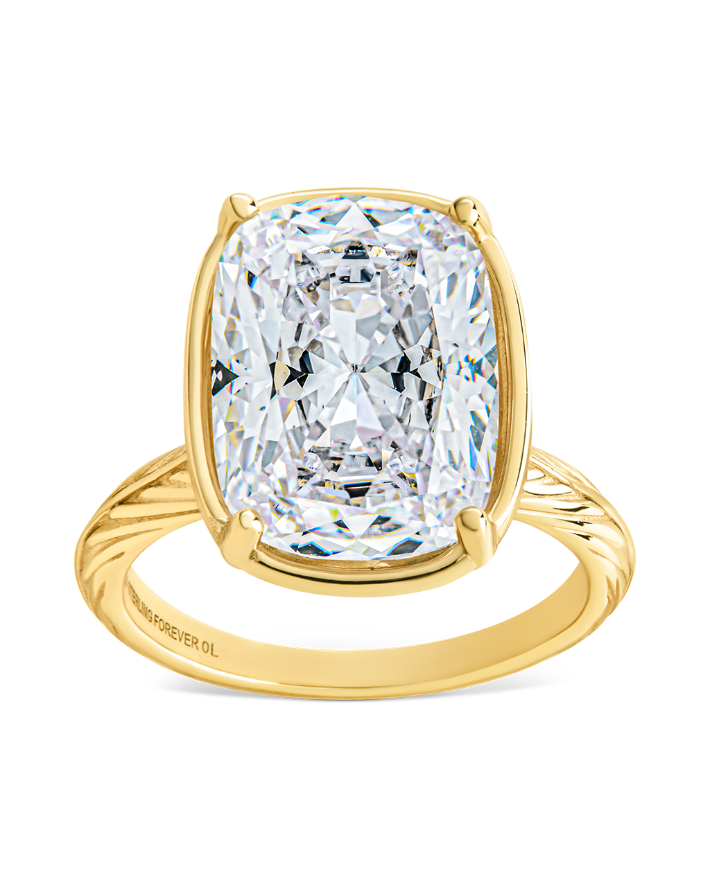 Sterling Silver Elongated Cushion Cocktail Ring 4ct & 8ct