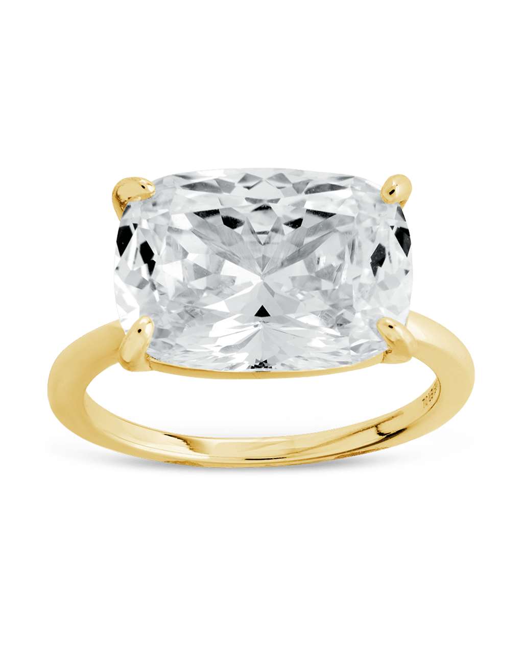 Sterling Silver Cushion East-West Ring