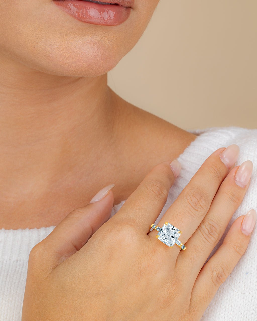 Sterling Silver Princess Baguette Ring