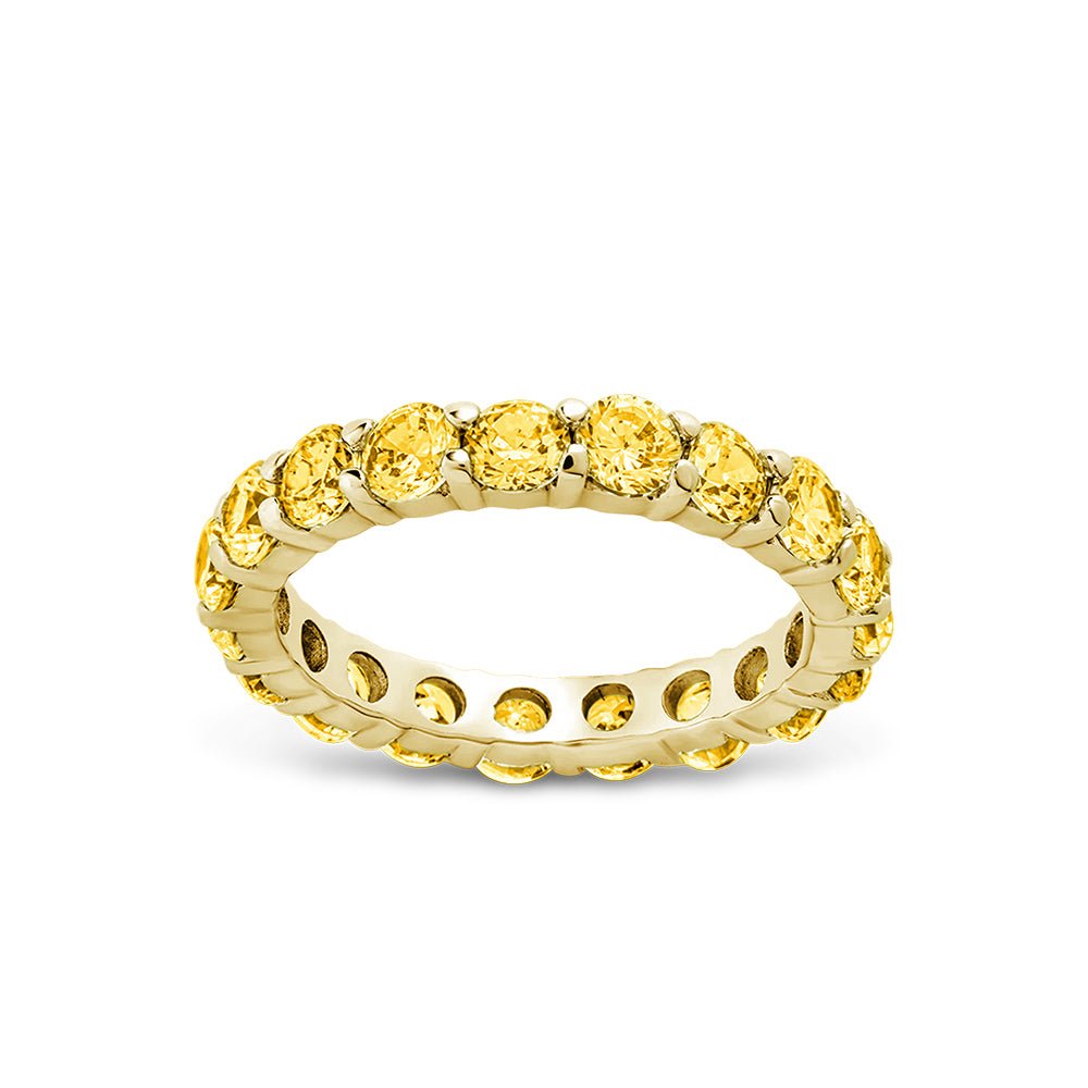 Sterling Silver Gracie Canary CZ Eternity Ring