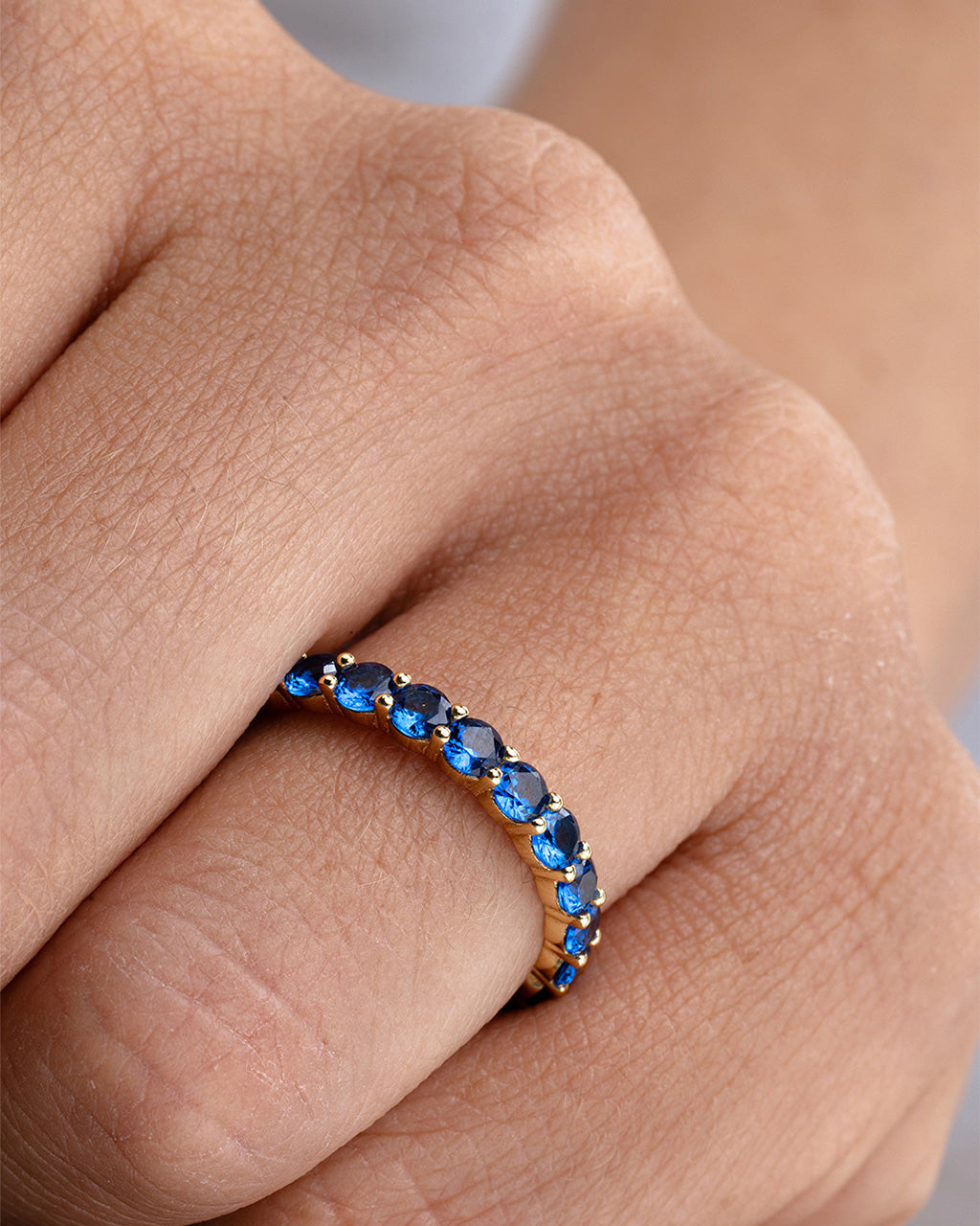 Sterling Silver Gracie Sapphire CZ Eternity Ring