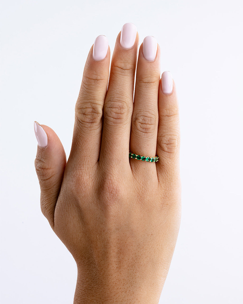 Sterling Silver Gracie Emerald CZ Eternity Ring