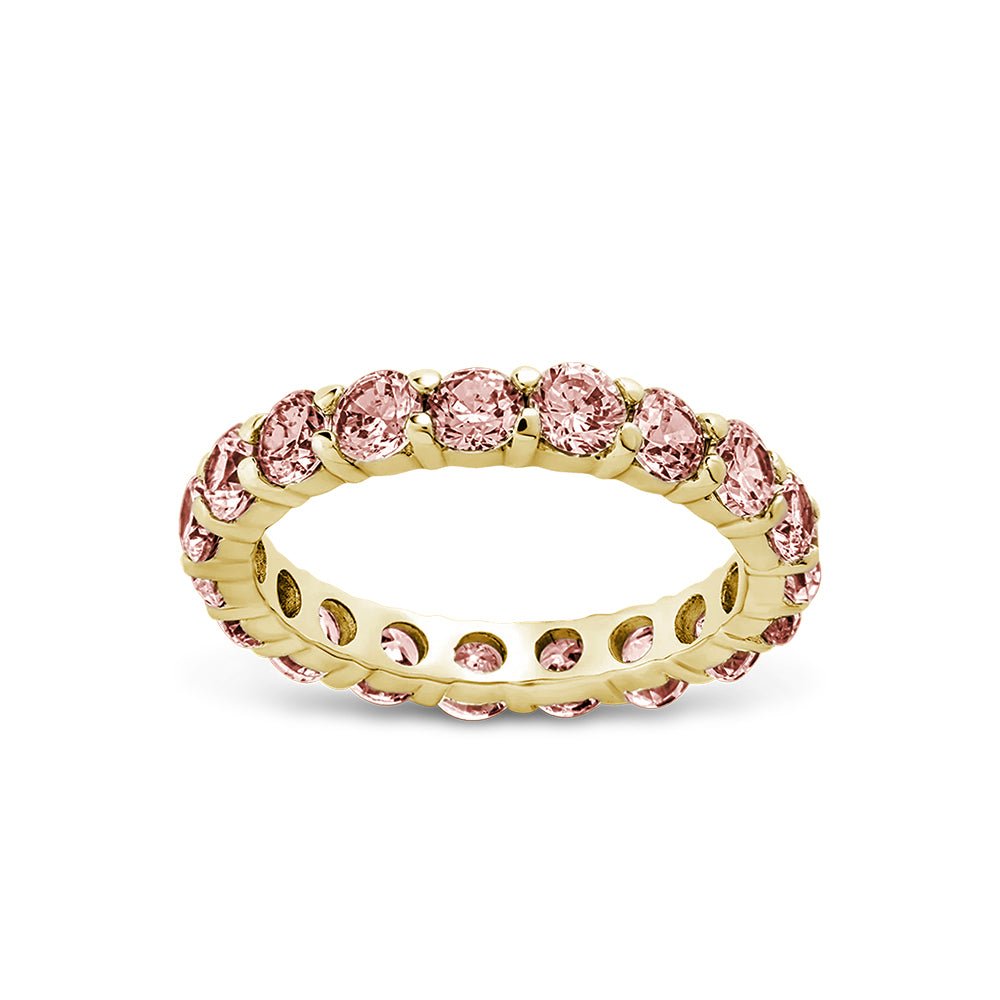 Sterling Silver Gracie Pink Sapphire CZ Eternity Ring