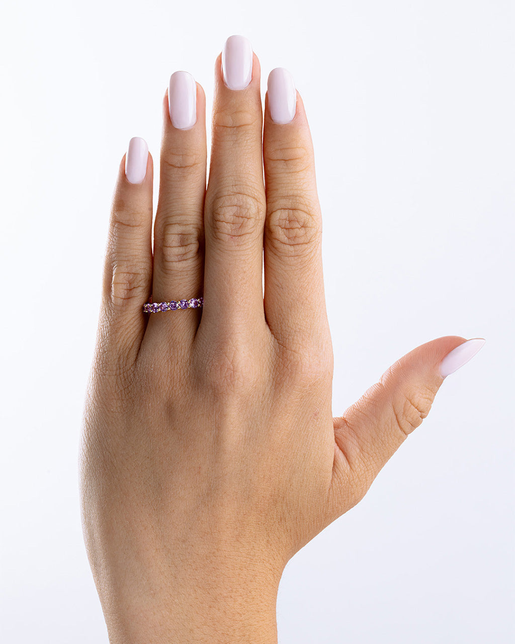 Sterling Silver Gracie Amethyst CZ Eternity Ring