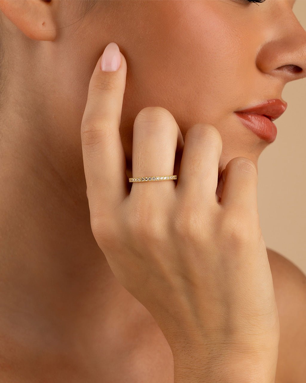 Sterling Silver 2.5mm Thin CZ Band Ring