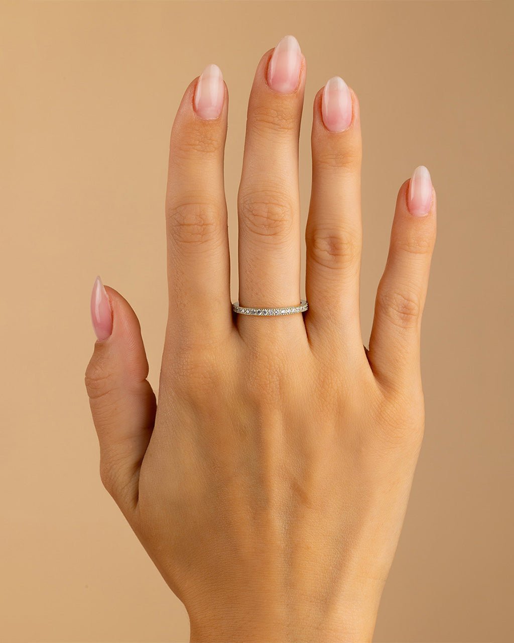 Sterling Silver 2.5mm Thin CZ Band Ring