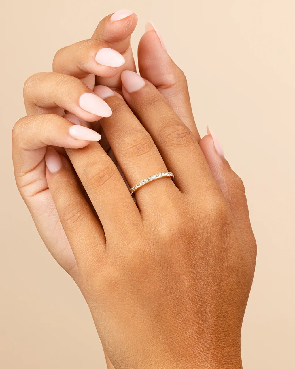 Sterling Silver 2.5mm Thin CZ Band Ring