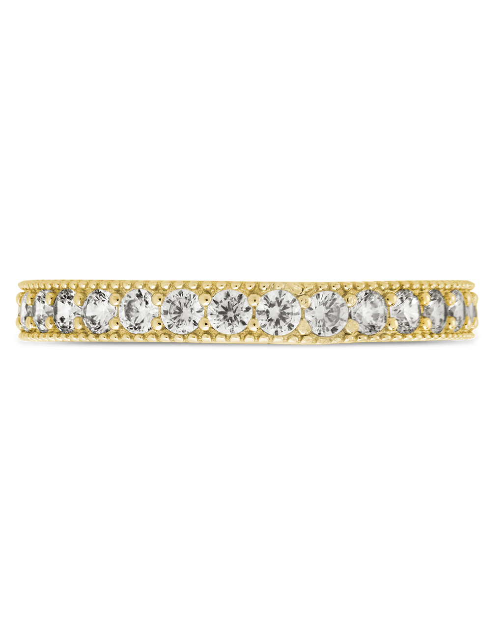 Sterling Silver 3mm Thin CZ Band Ring