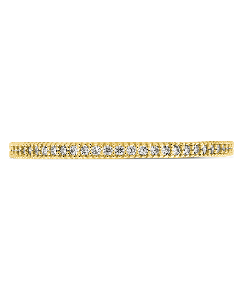 Sterling Silver 1.5mm Thin CZ Band Ring