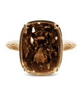 Sterling Silver Elongated Cushion Chocolate CZ Cocktail Ring