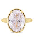 Sterling Silver Oval Cut CZ Cocktail Ring