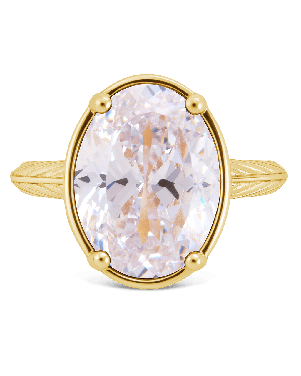 Sterling Silver Oval Cut CZ Cocktail Ring
