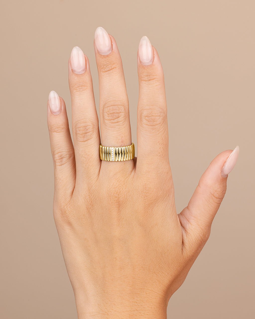 Sterling Silver Robyn Ribbed Band Ring
