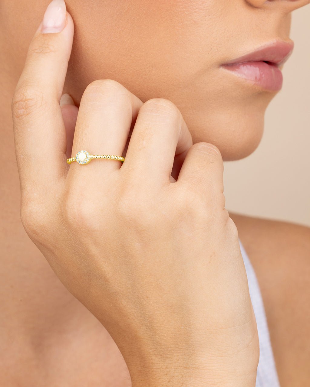 Sterling Silver Layla Opal Textured Ring