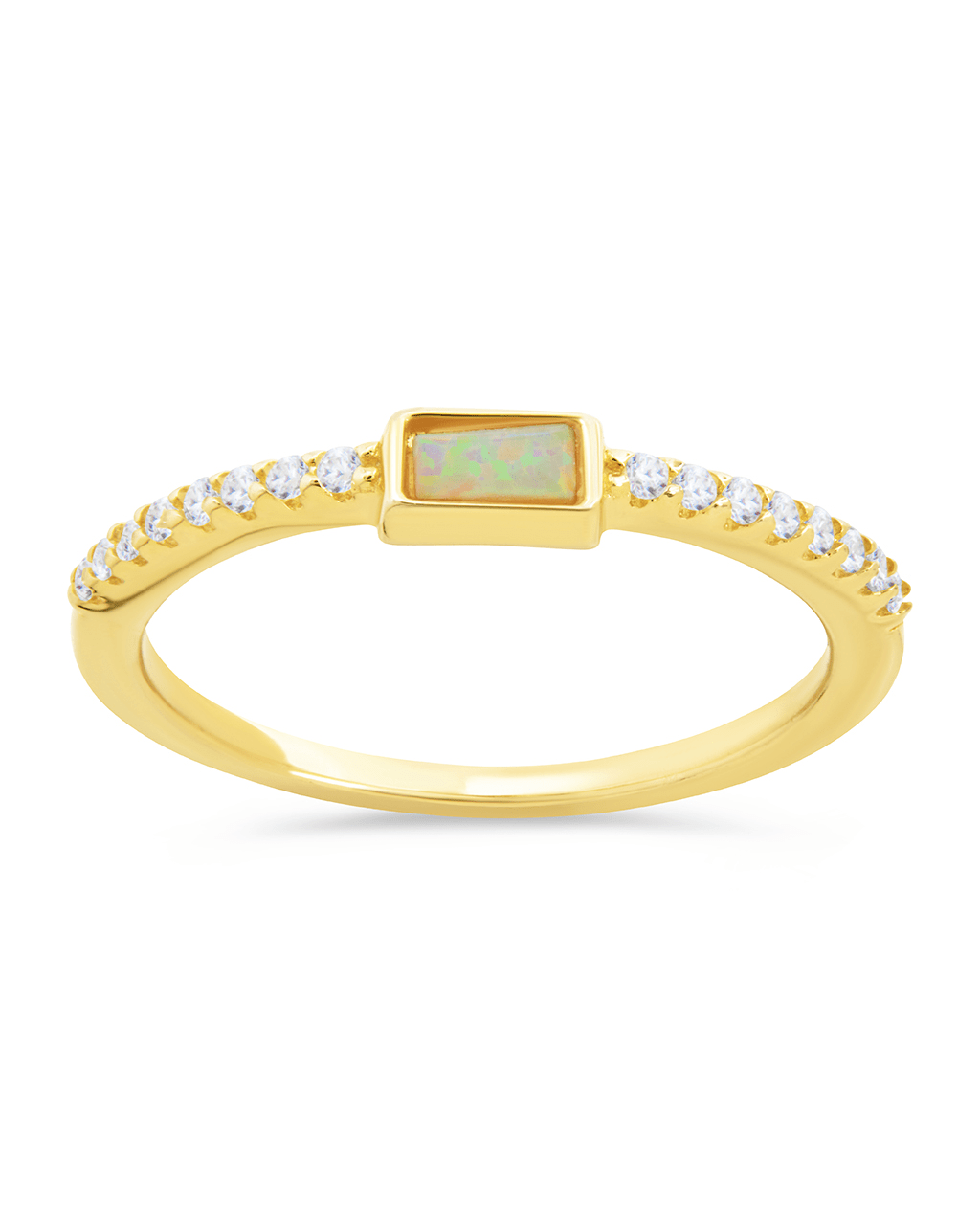 Sterling Silver Corrine Opal & CZ Ring