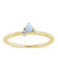 Sterling Silver Blue Opal Trio Ring