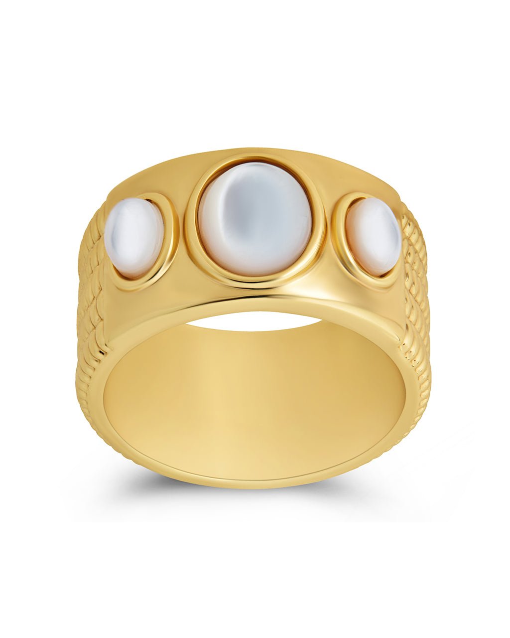 Sterling Silver Galina Triple Moonstone Ring