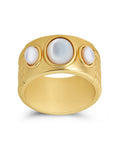 Sterling Silver Galina Triple Moonstone Ring