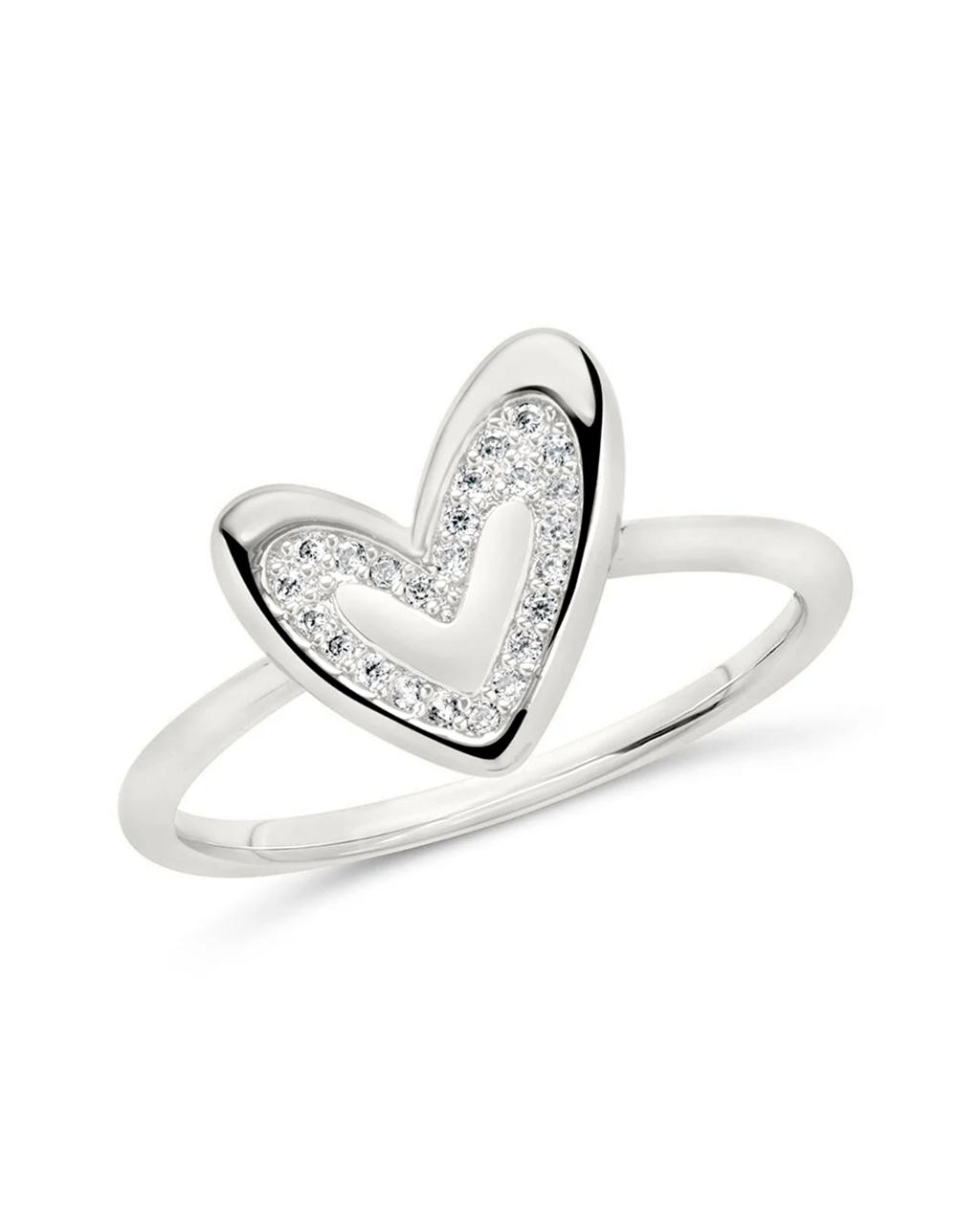 Sterling Silver Mabel CZ Heart Ring
