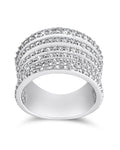 Sterling Silver CZ Multi-Row Statement Ring