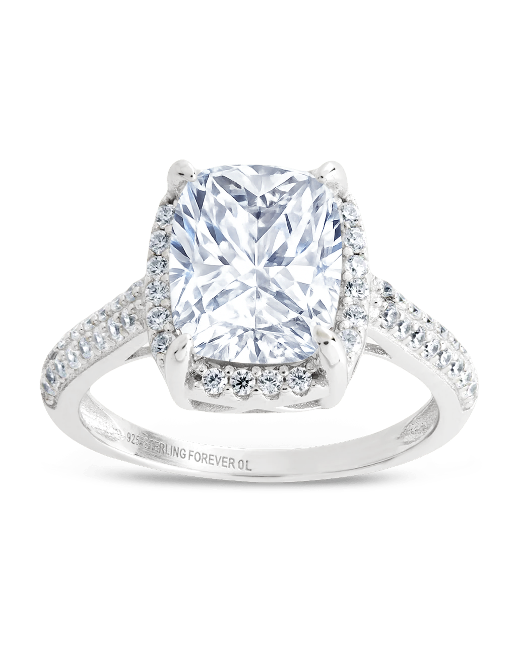 Sterling Silver Jessa CZ Radiant Ring