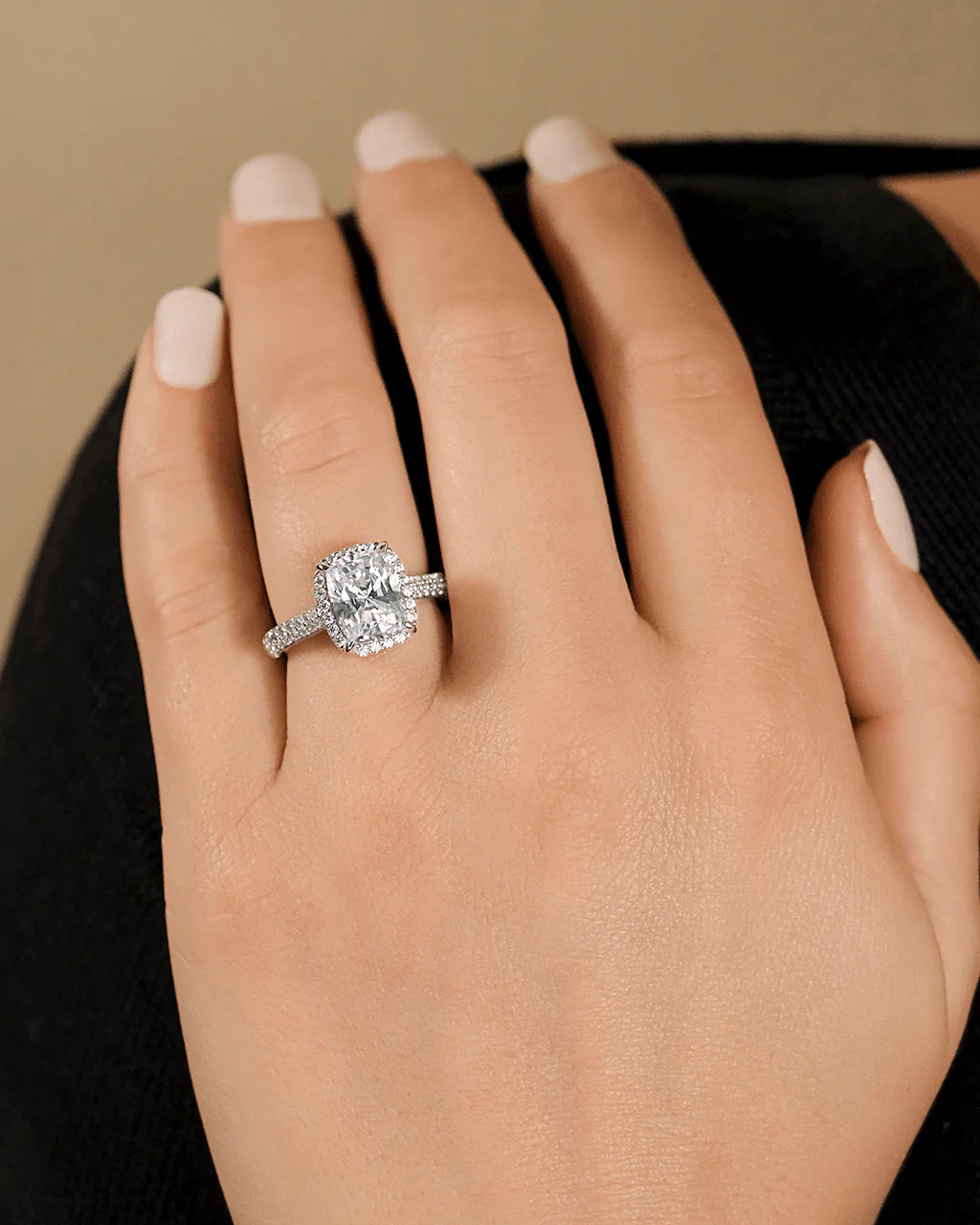 Sterling Silver Jessa CZ Radiant Ring