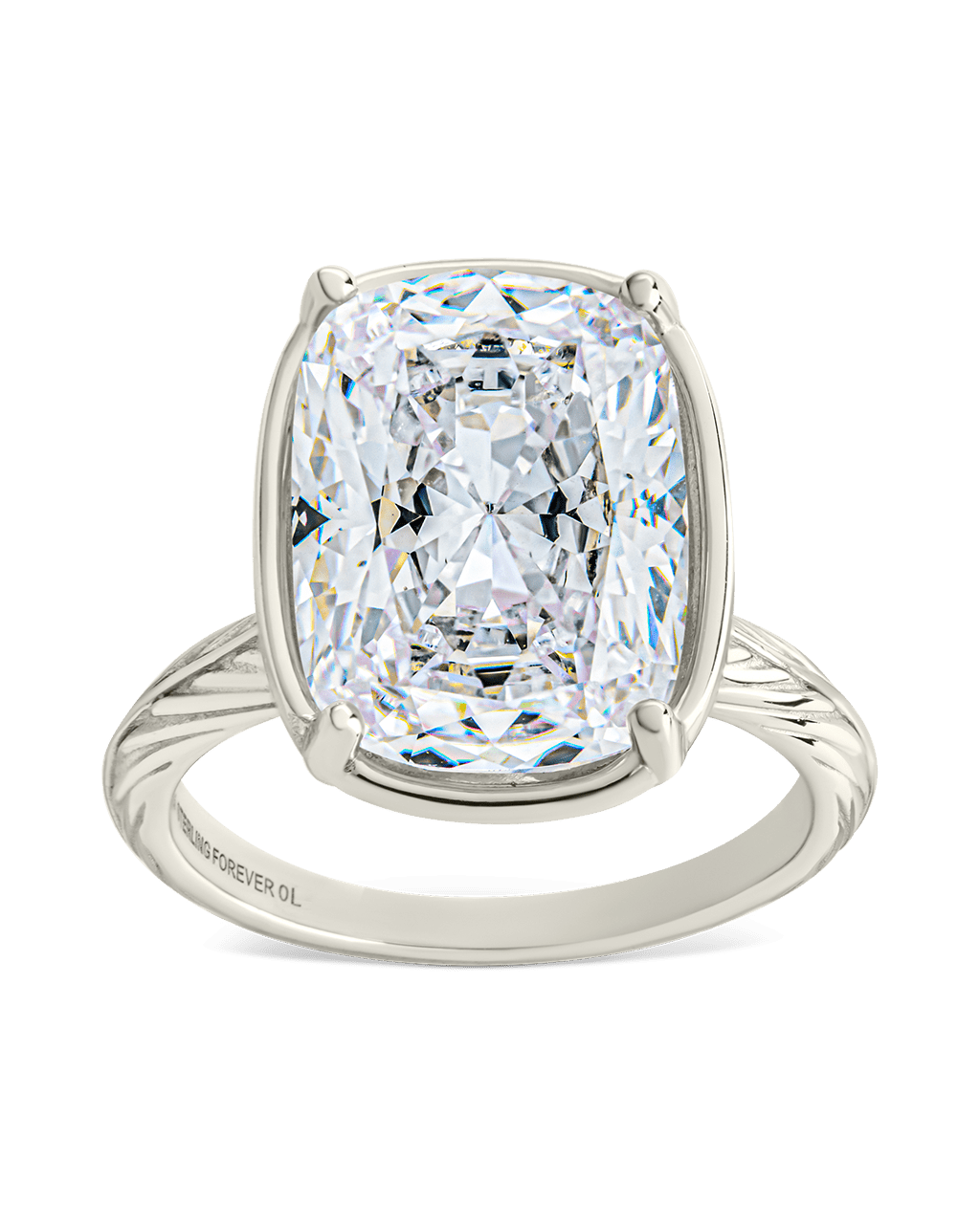 Sterling Silver Elongated Cushion Cocktail Ring 4ct & 8ct