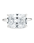 Sterling Silver Cushion East-West Ring