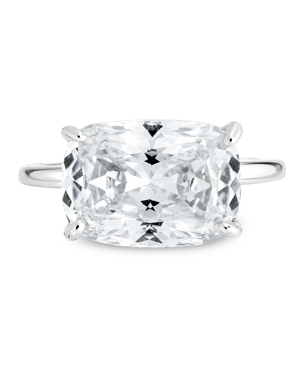 Sterling Silver Cushion East-West Ring