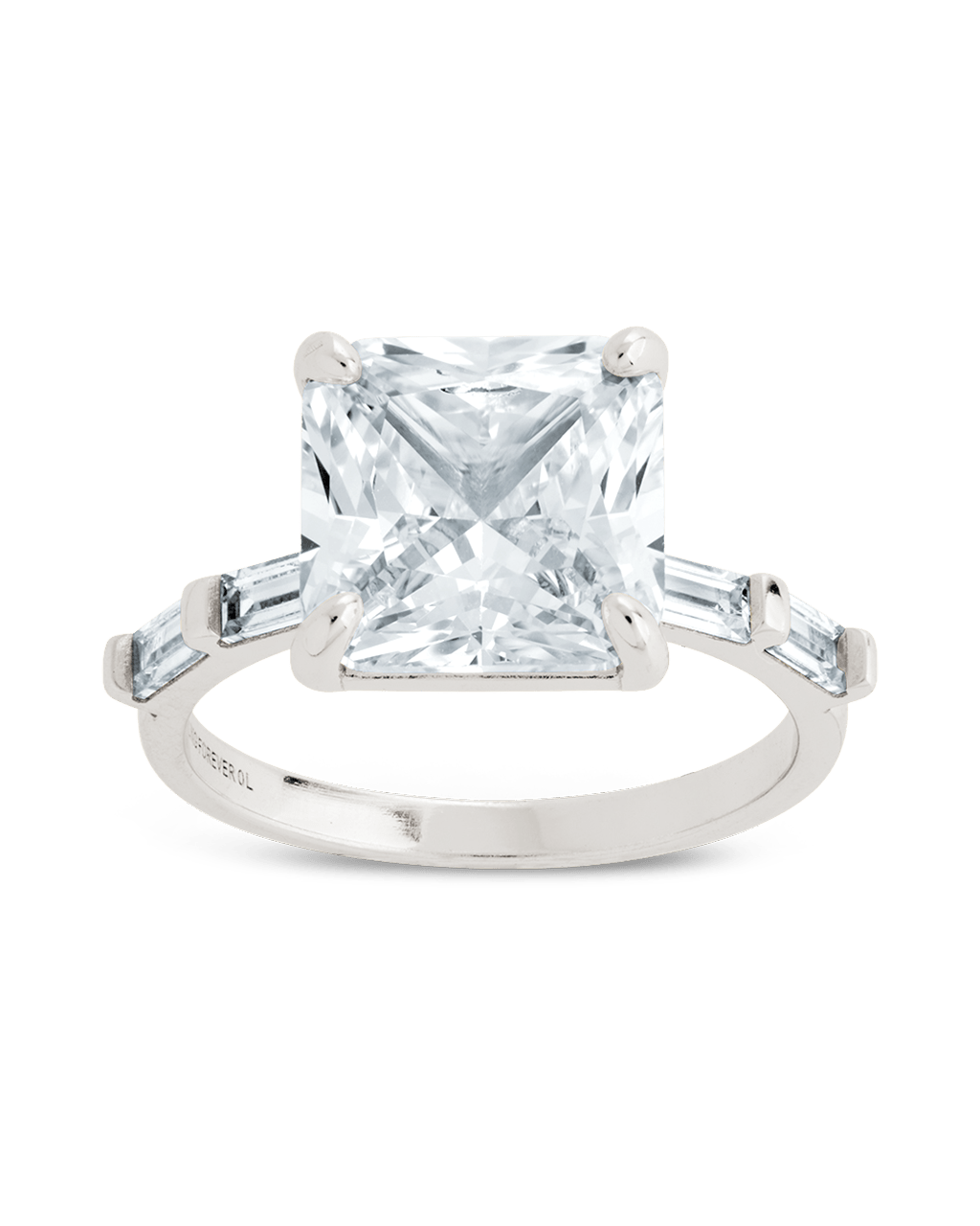 Sterling Silver Princess Baguette Ring