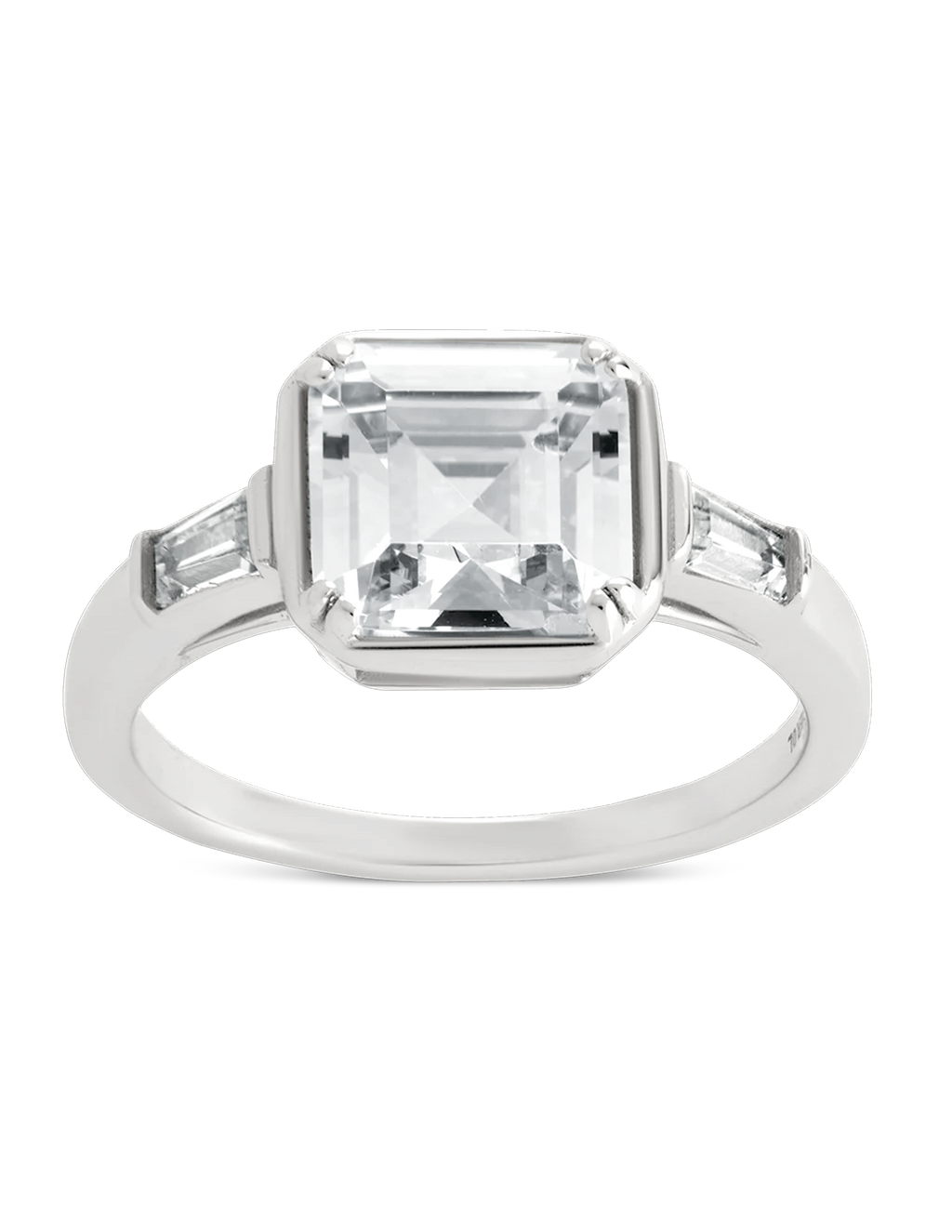 Sterling Silver Asscher Baguette Ring