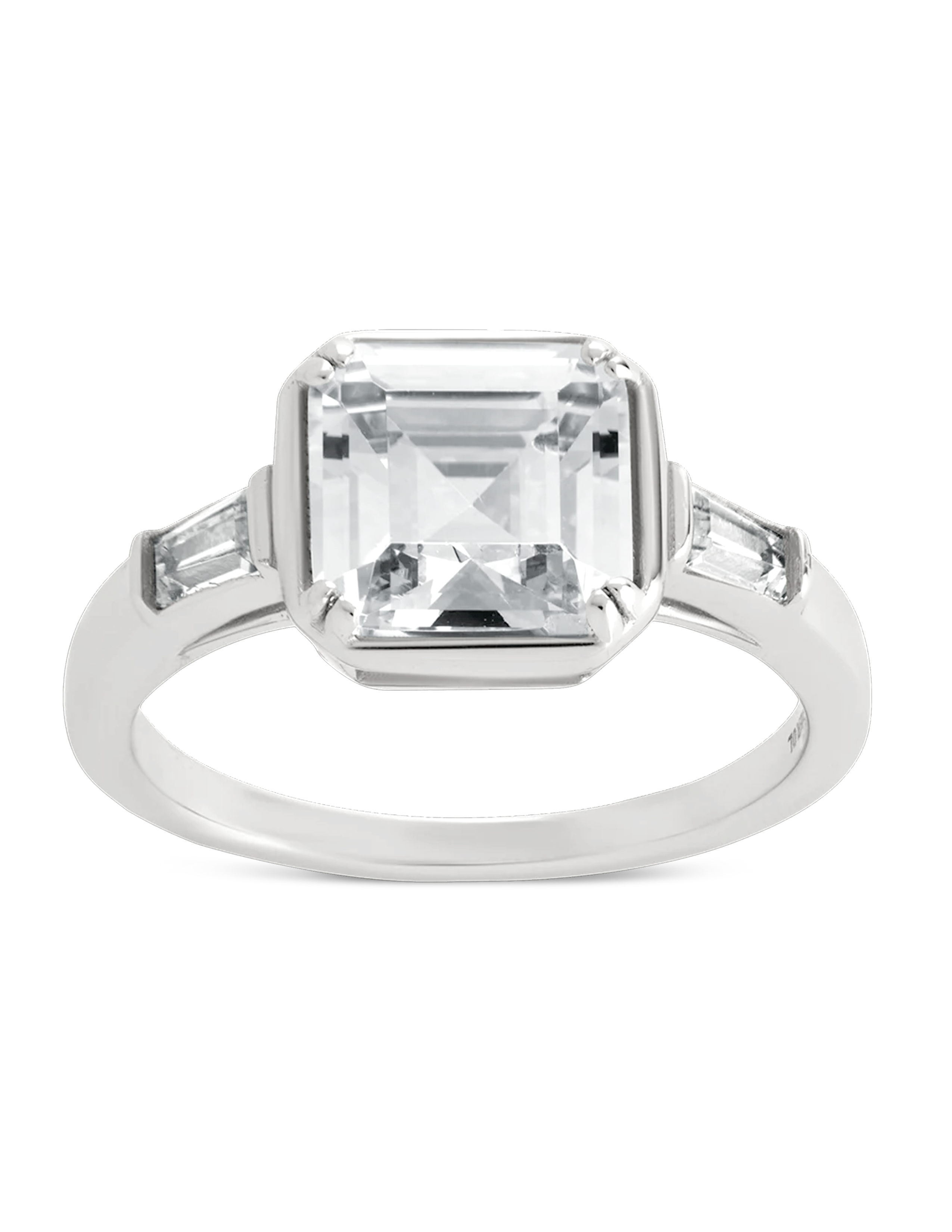 Sterling Silver Asscher Baguette Ring