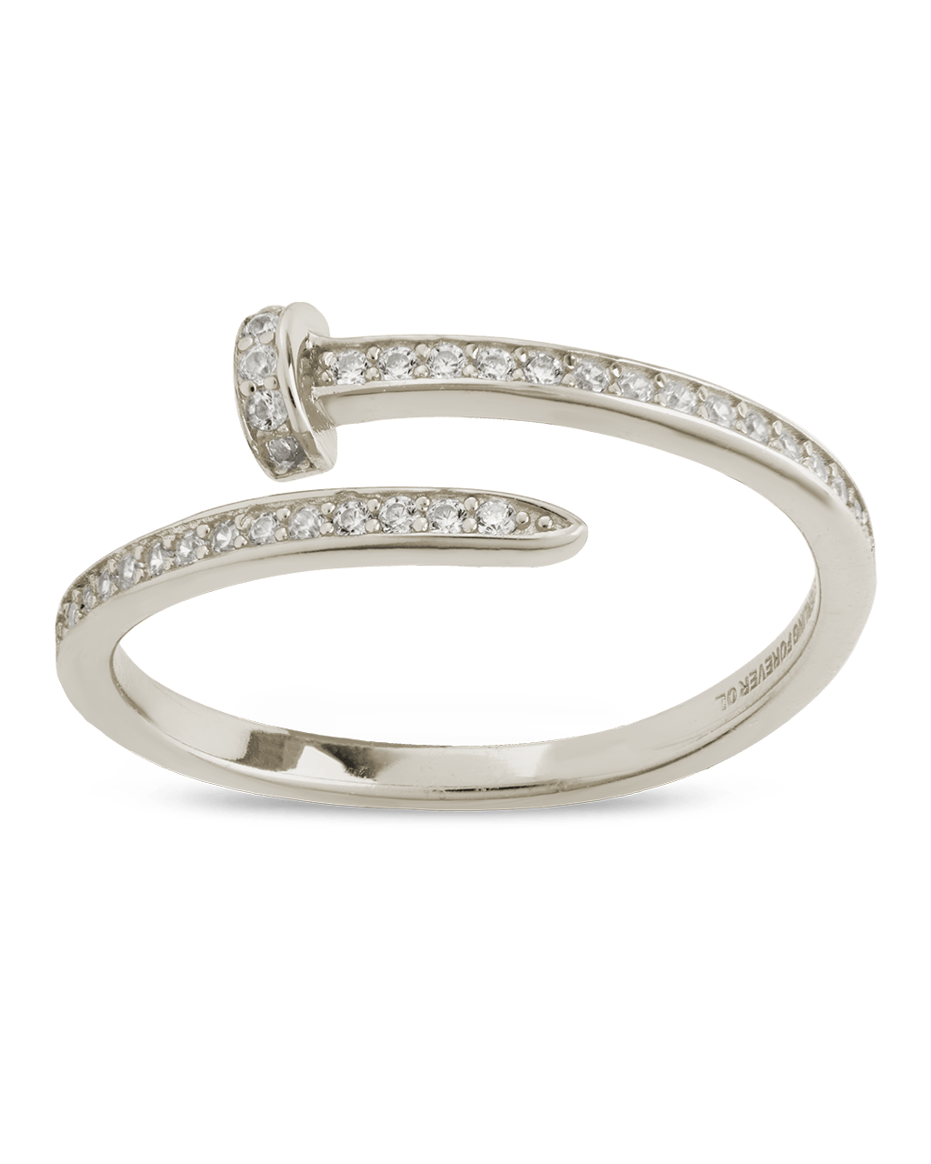 Sterling Silver Journey Twisted Sparkle Wrap Ring