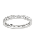 Sterling Silver 3mm Thin CZ Band Ring