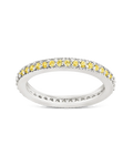 Sterling Silver 2.5mm Thin Canary CZ Band Ring