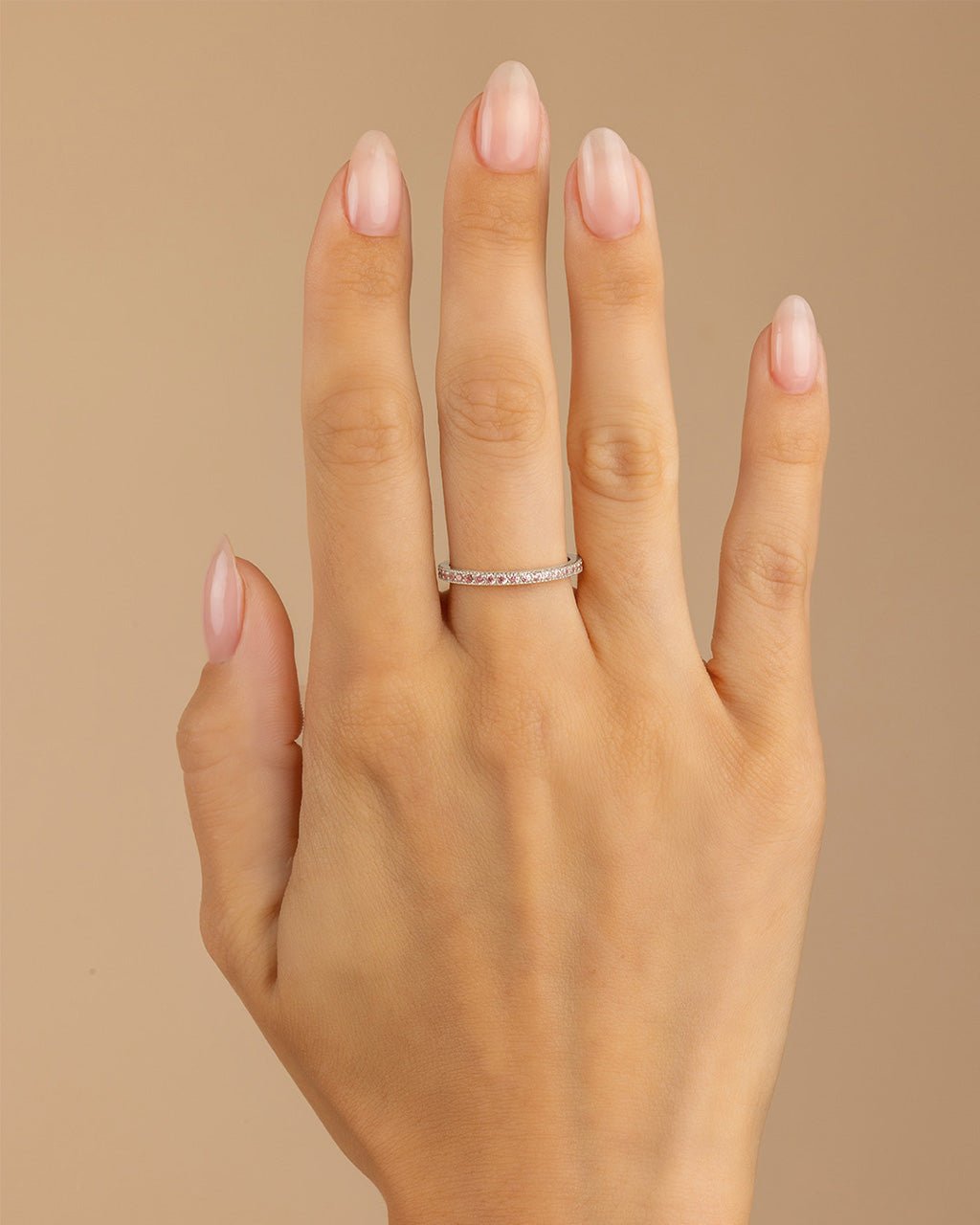 Sterling Silver 2.5mm Thin Amethyst CZ Band Ring
