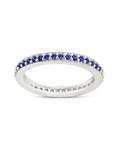 Sterling Silver 2.5mm Thin Sapphire CZ Band Ring