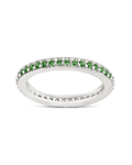 Sterling Silver 2.5mm Thin Emerald CZ Band Ring