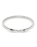 Sterling Silver 1.5mm Thin CZ Band Ring