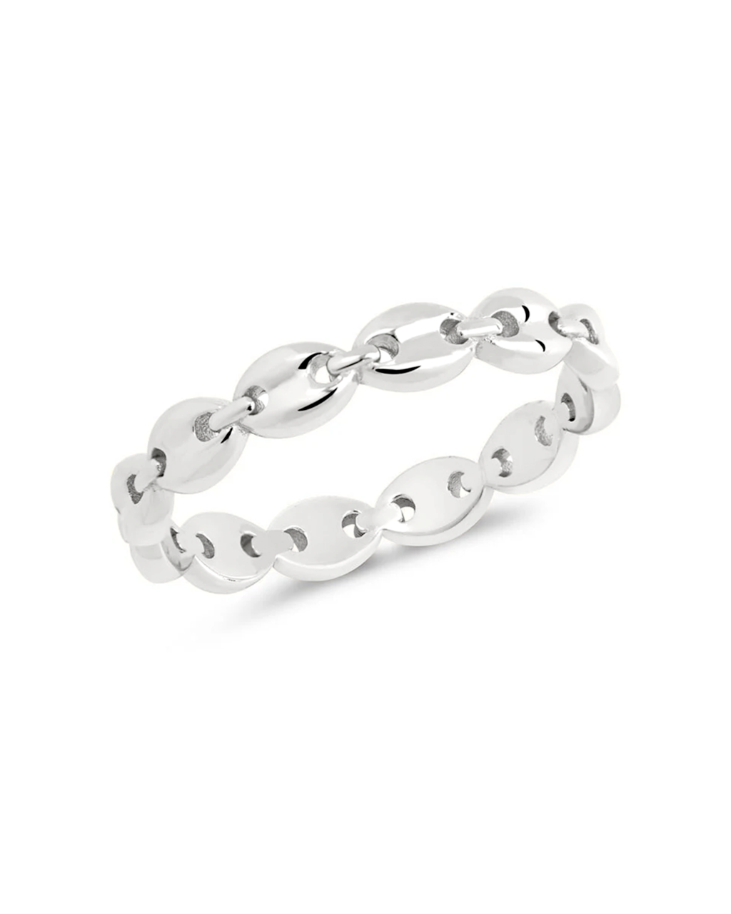 Sterling Silver Janie Anchor Chain Ring